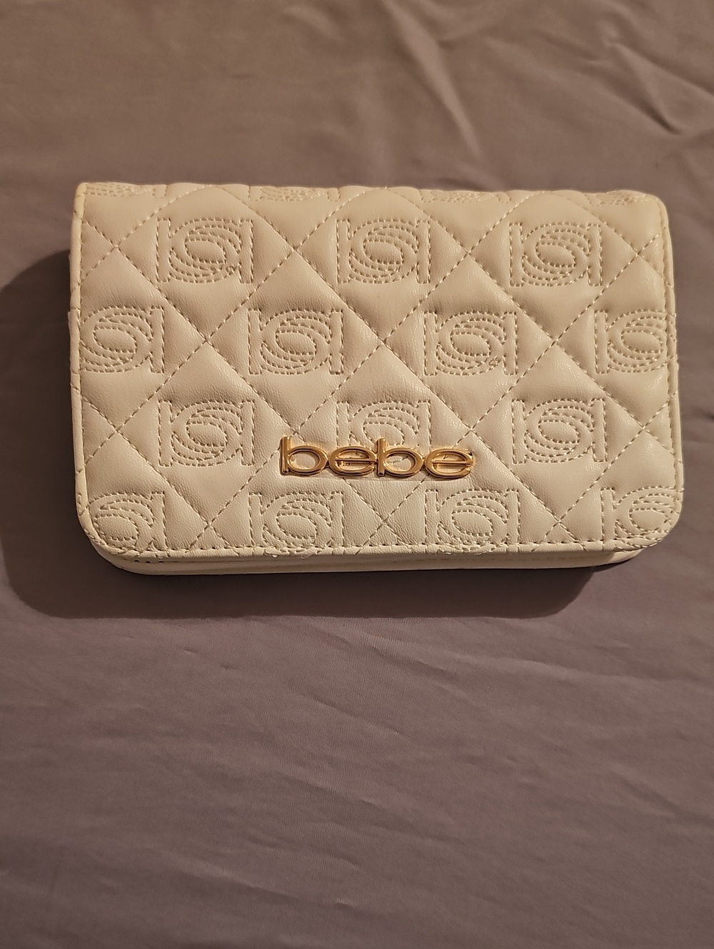 bebe Quilted Crossbody with Gold Logo Accent